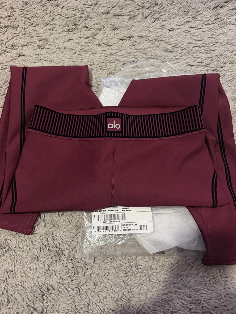 Alo Airlift High-Waist 7/8 Line Up Legging-Burgundy - Picture 5 of 5